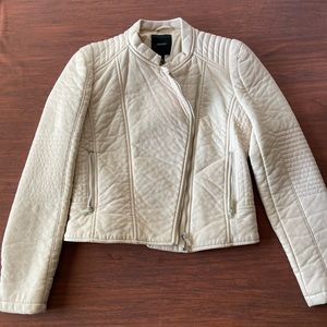 Leather jacket bone color